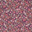 Baumwoll-Popelin fein Blumen bordeauxrot