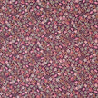 Baumwoll-Popelin fein Blumen bordeauxrot
