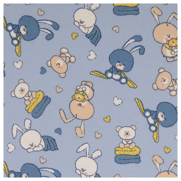 Jersey Stoffpaket Bären und Streifen mit Bündchen