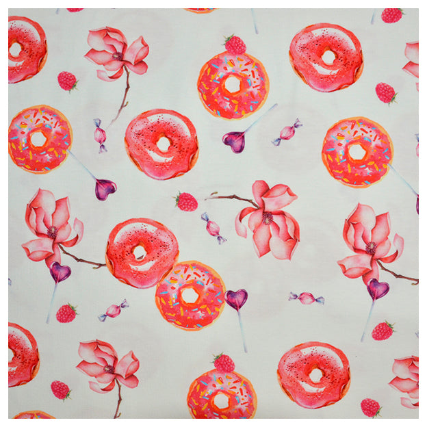 Jersey Stoffpaket Donut und Streifen mit Bündchen