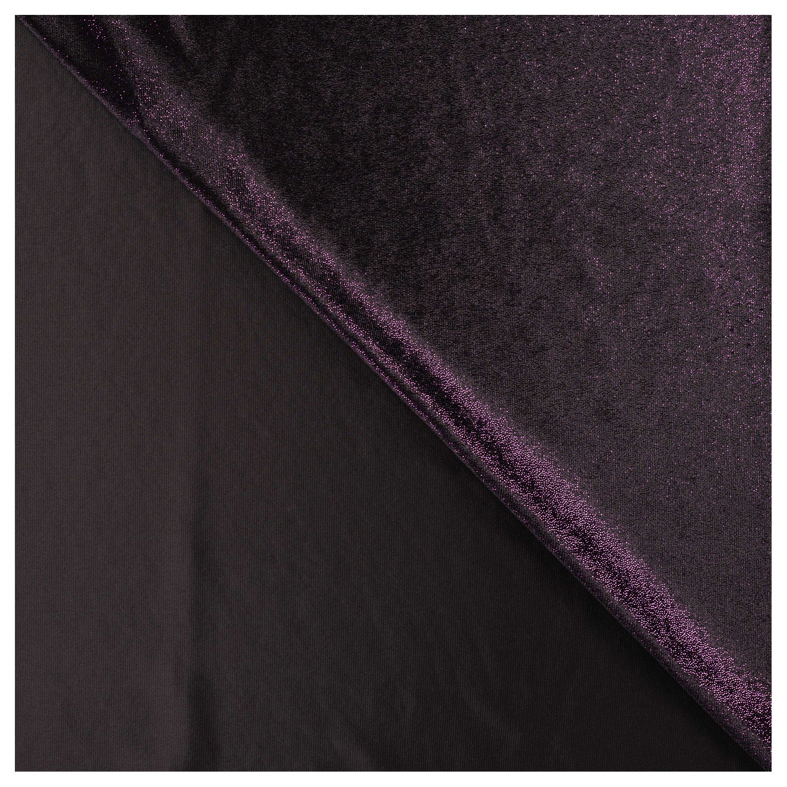 Velour schwarz mit Glanz in violett