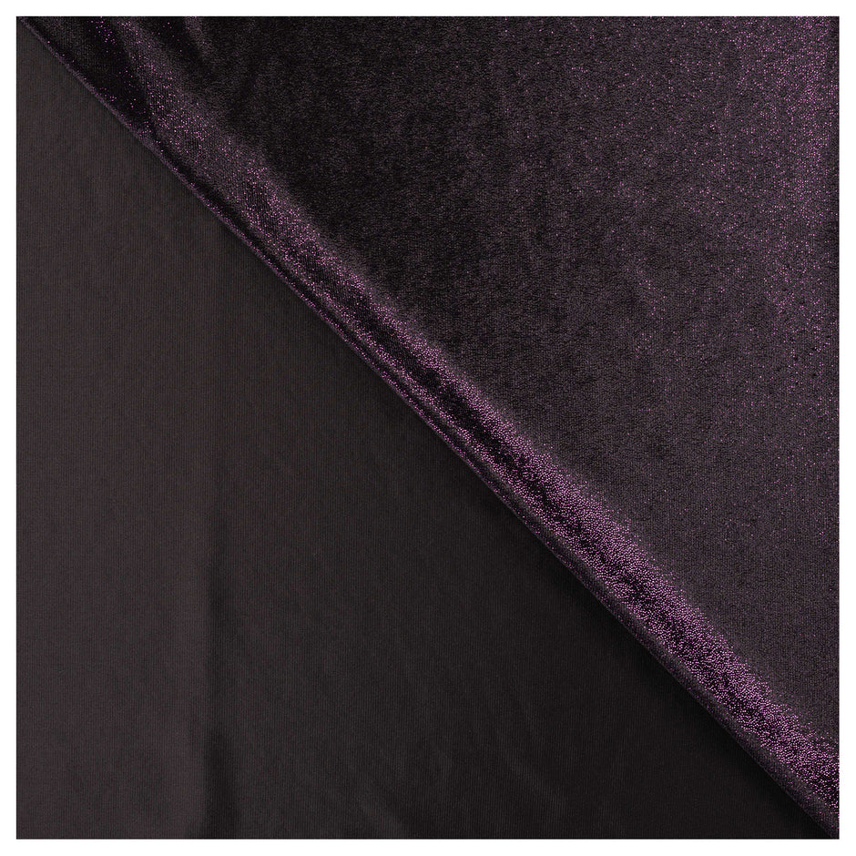 Velour schwarz mit Glanz in violett