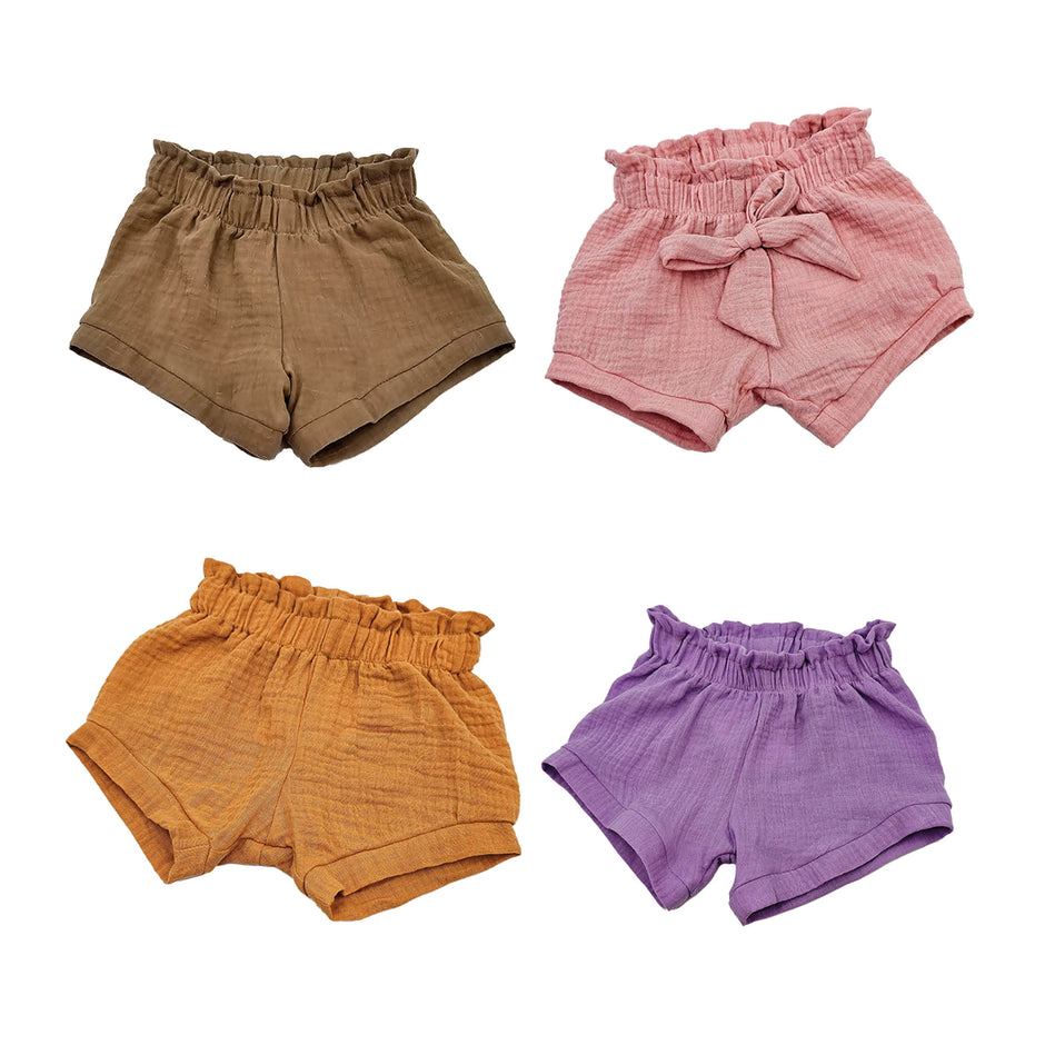 Nähpaket Musselin uni sunny shorts für Kinder auch für Anfänger geeignet