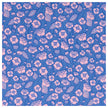 Baumwoll-Popelin Blumen blau/rosa