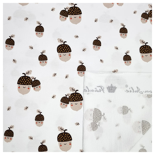 French Terry Eicheln und Blätter