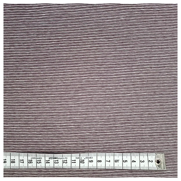 Jersey Streifen schmal violett und weiß