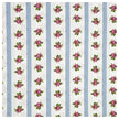 Baumwolle gestreift mit Rosen blau und rosa