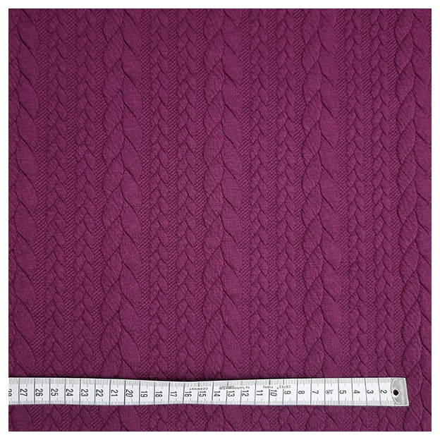Zopf Jacquard/ Jersey dunkelviolett