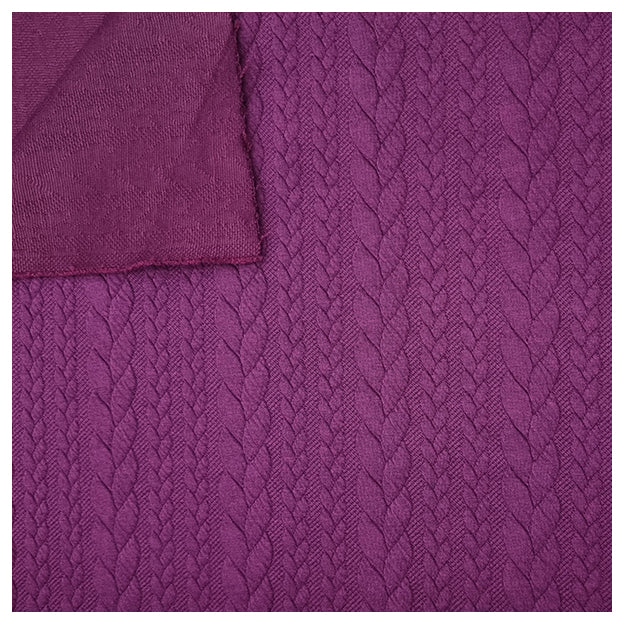 Zopf Jacquard/ Jersey dunkelviolett