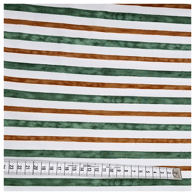 Jersey Streifen grün, braun und weiß