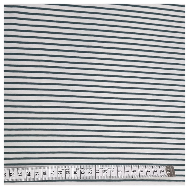 Jersey Streifen altgrün und weiß