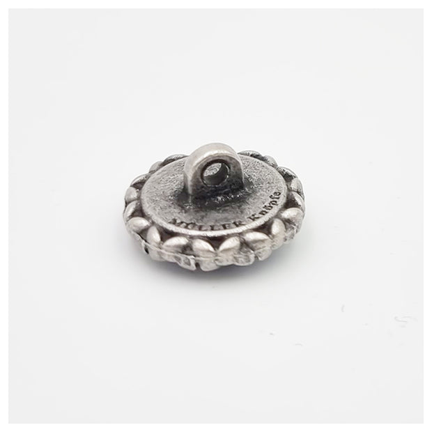 Metallknöpfe mit Blumen hellblau 15mm