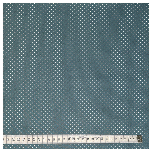 Baumwolle mini Tupfen petrol und weiß 2mm