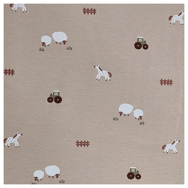 Jersey Bauernhof beige