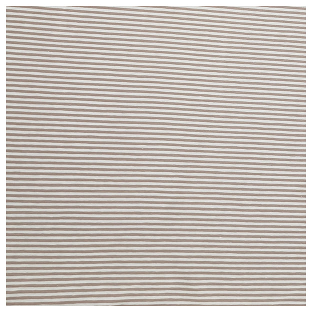 Jersey Streifen beige und weiß 2mm