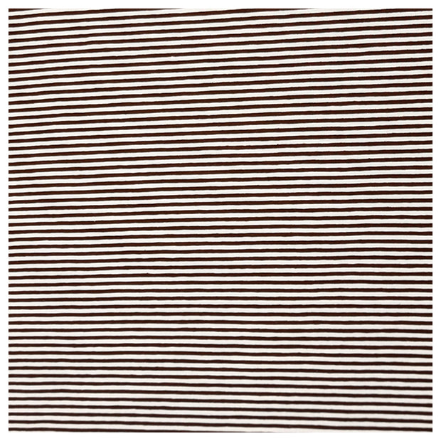 Jersey Streifen dunkelbraun und weiß 2mm