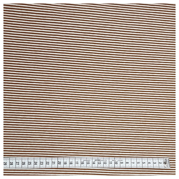 Jersey Streifen Karamell und weiß 2mm