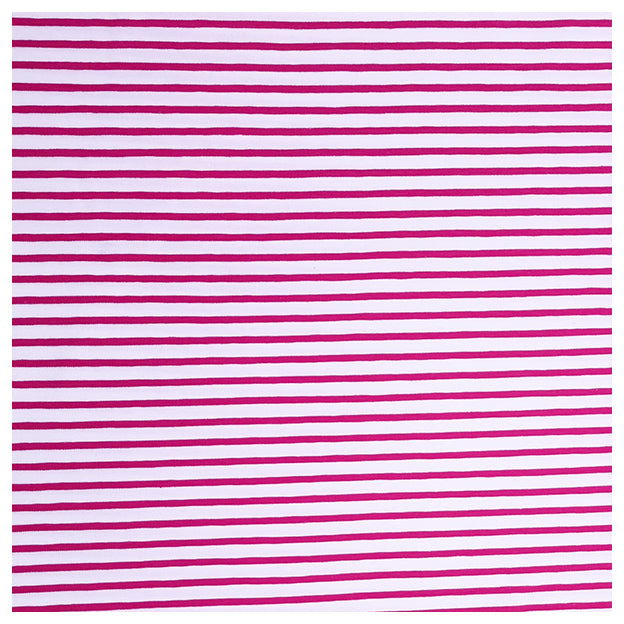 Jersey Streifen fuchsia und weiß