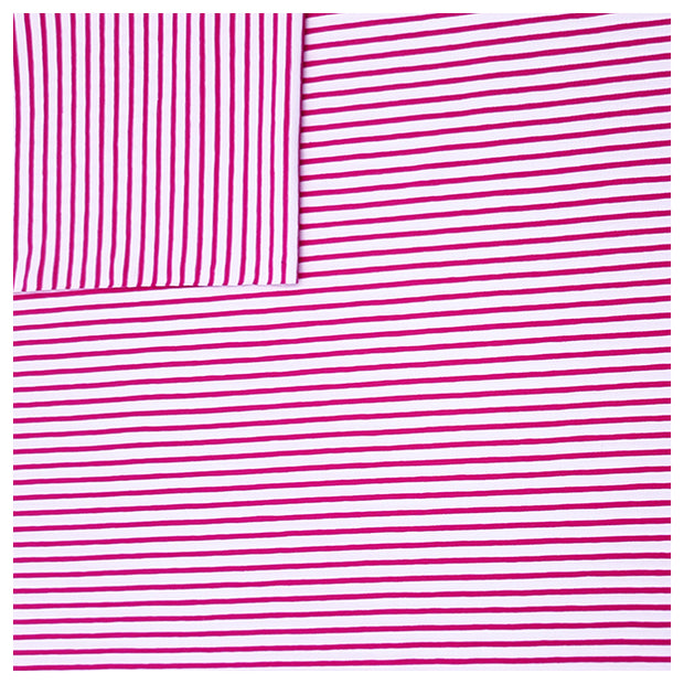 Jersey Streifen fuchsia und weiß