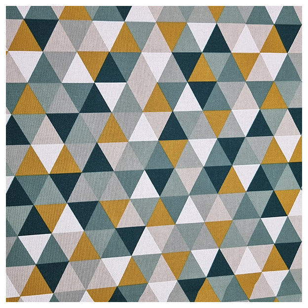 Canvas Leinenoptik Dreiecke mint und petrol