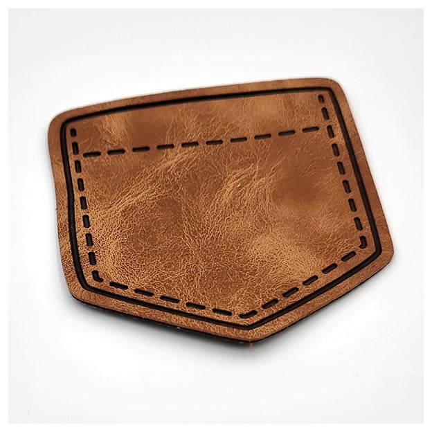 Label Pocket aus Kunstleder