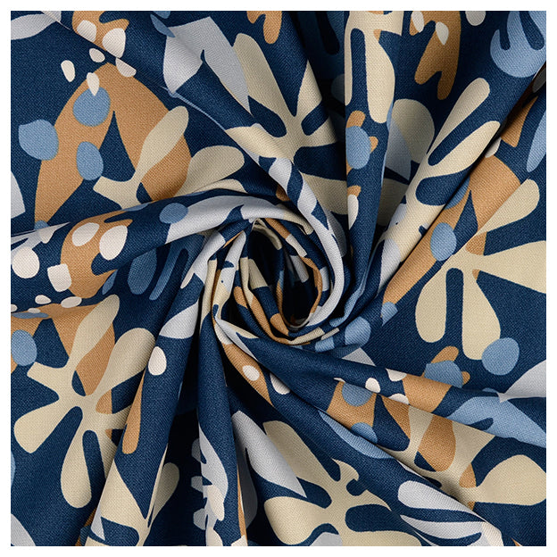 Canvas leaves blau