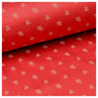 Baumwollsatin Blumen rot und beige