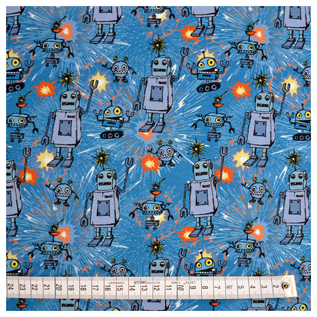 Jersey Panel Roboter blau