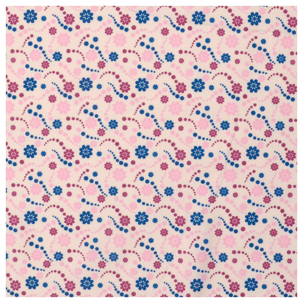 Baumwolle Blumen weiß/blau/violett