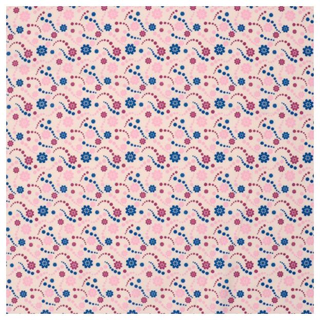 Baumwolle Blumen weiß/blau/violett