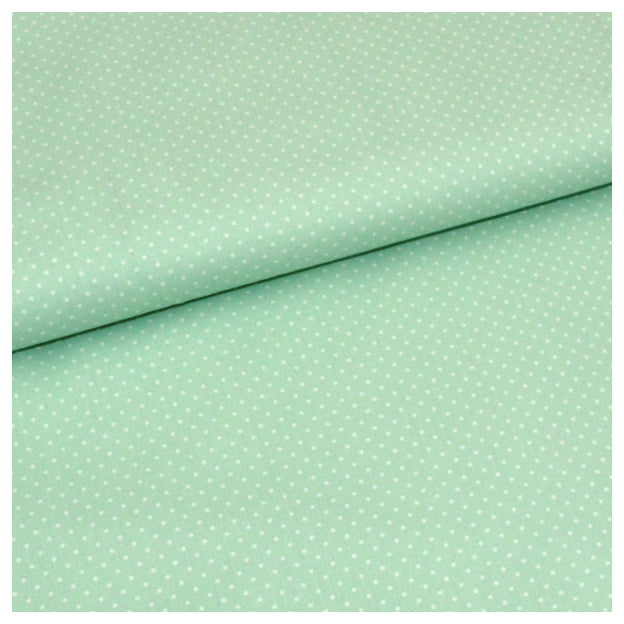 Baumwolle mini Tupfen mint und weiß