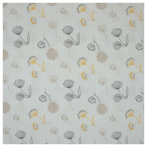 Musselin Baumwolle Blumen beige/gelb