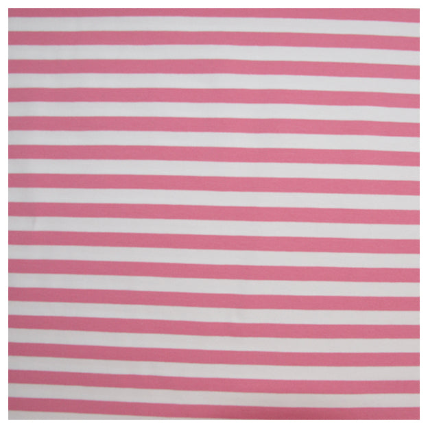 French Terry Streifen rosa und weiß 10mm