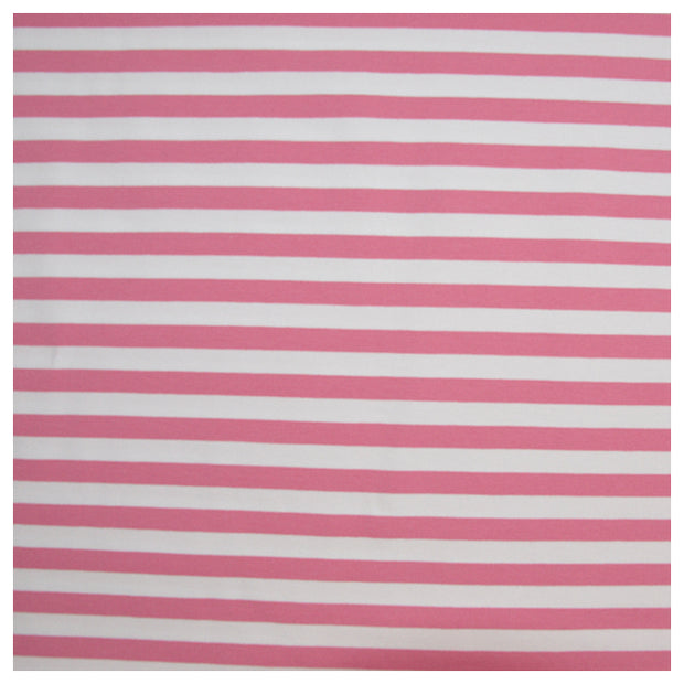 French Terry Streifen rosa und weiß 10mm