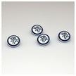 Knöpfe Blumen blau 14mm
