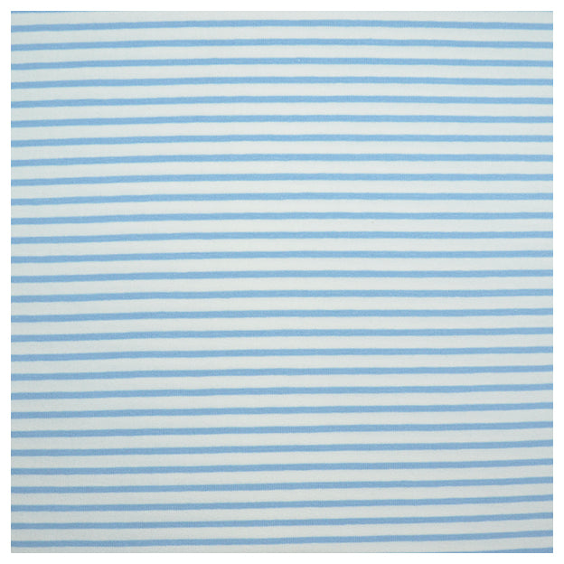 Jersey Streifen weiß/hellblau