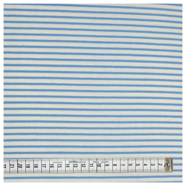 Jersey Streifen weiß/hellblau