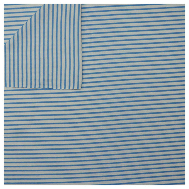 Jersey Streifen weiß/hellblau