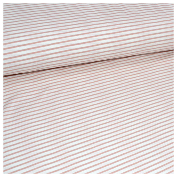 Jersey Streifen rosa und weiß