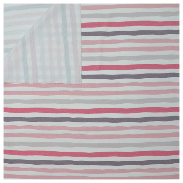 Jersey Streifen rosa/weiß wellig