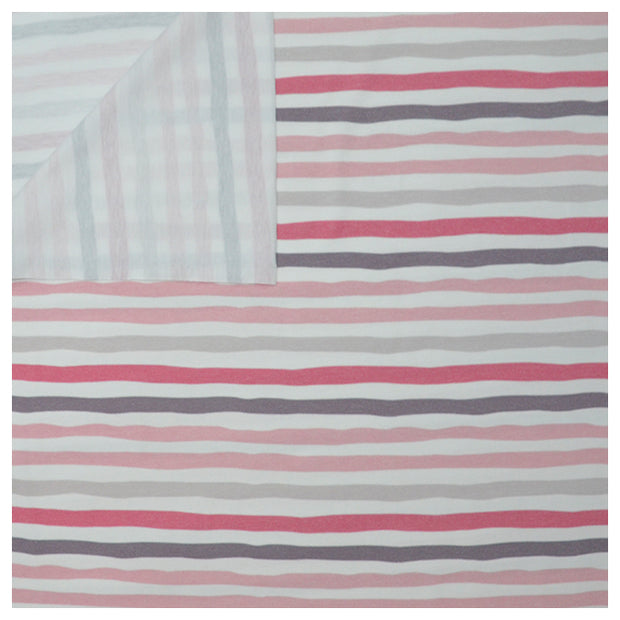 Jersey Streifen rosa/weiß wellig