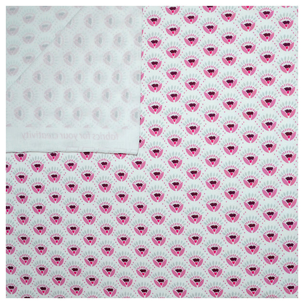 Jersey Blumenmuster rosa/weiß