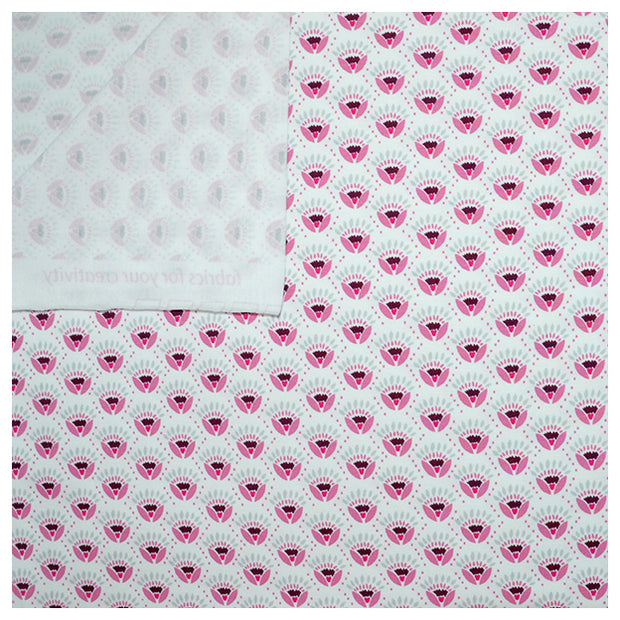 Jersey Blumenmuster rosa/weiß