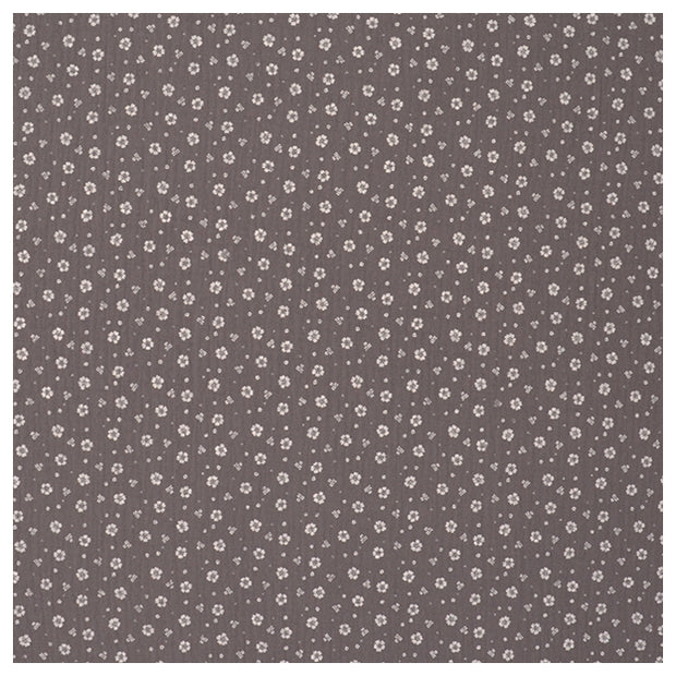 Musselin Blümchen grau/weiß