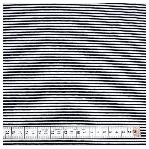 Jersey Streifen schwarz und weiß 2mm