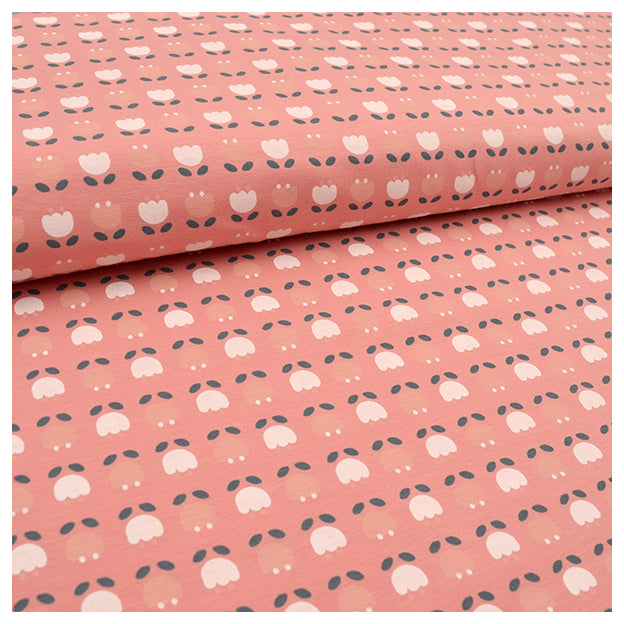 Jersey Blumen rosa Bio