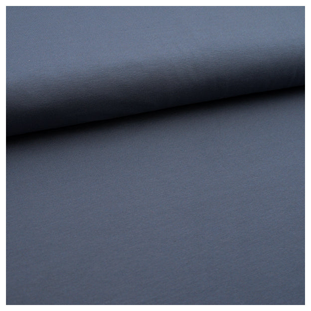 Baumwolljersey uni rauchblau