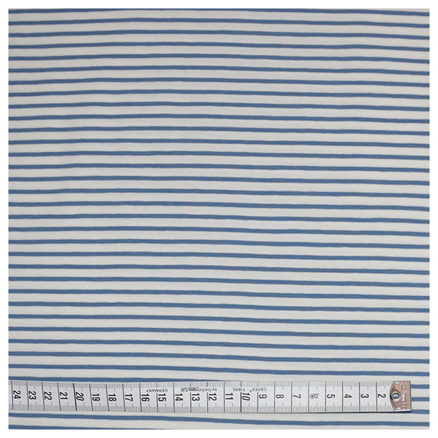 Jersey Streifen stahlblau und weiß