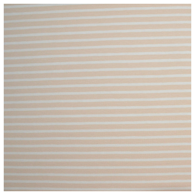 Jersey Streifen sand und weiß 5mm