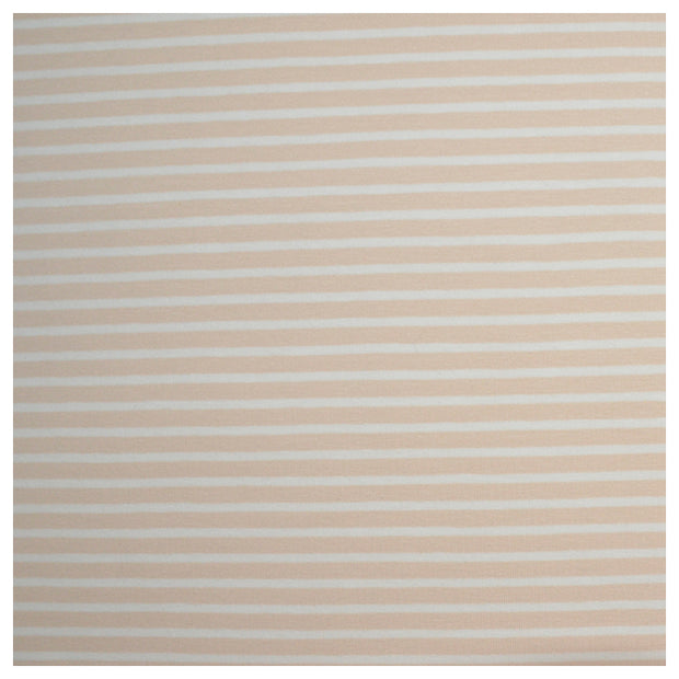 Jersey Streifen sand und weiß 5mm